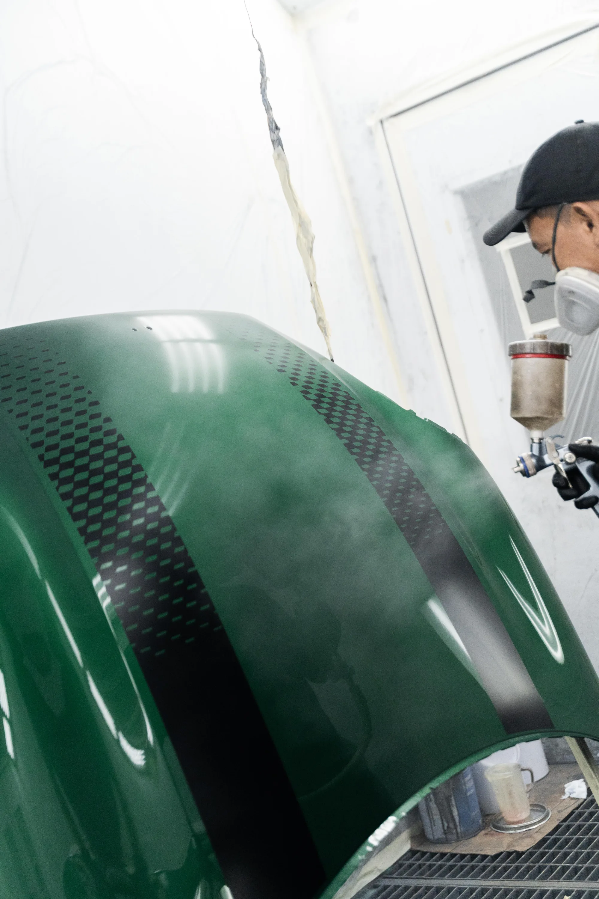 A close view of an SPPF spray-applied finish.